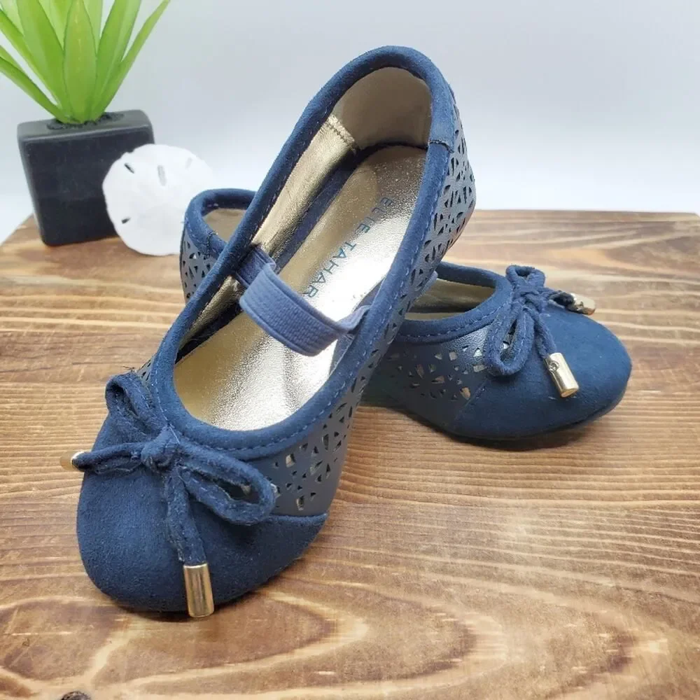 Elie Tahari Sporty Ballet Flats Navy Blue 5Y